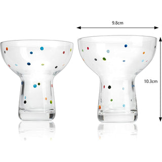 Polka Dot Margarita Glasses Set Of 2 Elegant Cocktail Glasses Ideal For Serving Frozen Margaritas Ma