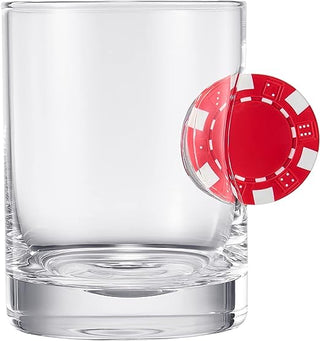 Poker Chip Whiskey Wine Glasses Single Up The Ante Stuck In The Glass Poker Chip Cocktail Glassware