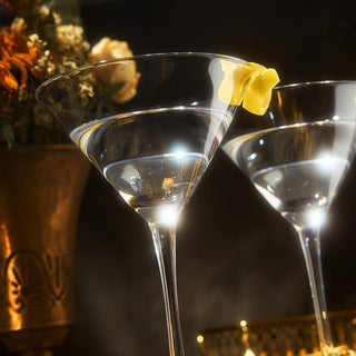 Crystal Martini Glass Set Of 4 10OZ Classic Luxury Cocktail With Bar Spoon Olive Picks Premium Hand