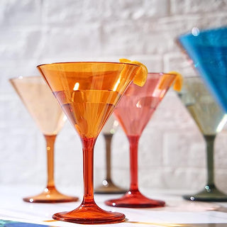 Unbreakable Pastel Color Acrylic Martini Glasses Set Of 6 European Style Cocktail Cups 100 Tritan Dr