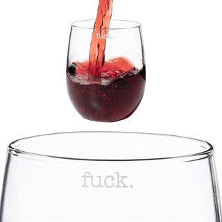 F Ck Wine Glass Single Set Large 11 Oz Glasses Fuck Fucking Glass Unique Italian Style Tall Stemless