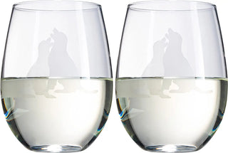 Labrador Stemless Wine Glasses Set Of 2 By Dog Lover Golden Retriever Glass Gifts Fo