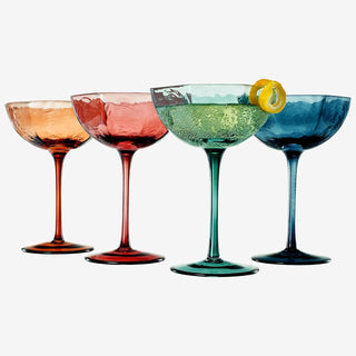 Cocktail Martini Champagne Luxury Angled Coupe Glasses 6 Oz Set Of 4 Muted Colored