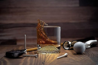 Golf Ball Whiskey Glasses Set Of 2 8OZ Golf Gifts Unique Whiskey Golf Glasses Set Go