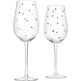 Polka Dot Stemmed Wine Glasses 16 Ounces Set Of 2 10 H By Polka Dot Wine Wedding Gla