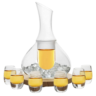 Sake Carafe Set 6 Sake Glass Set 8 5 Oz Glasses For Warm Or Cold Japanese Wine Drinking With A Woode