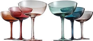 Cocktail Champagne Coupe Glasses Coupe Cocktail Glasses 7 Oz Set Of 6 Pastel Colored Crystal Cocktai