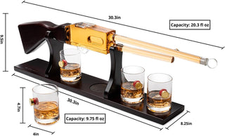 Shotgun Wine Whiskey Decanter Set 20OZ With Bullet Glasses By Firearm Shooting Gun G