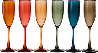 Unbreakable Pastel Color Acrylic Champagne Flutes Glasses Set Of 6 European Style Toasting Cups 100