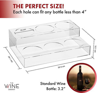 Acrylic Bottle Holder Coffee Syrup Rack Display Case 2 Tiered 6 Bottle Wine Bar Bottle Rack Clear Sh