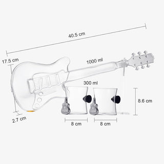 Electric Guitar Whiskey Wine Decanter With 2 Pick Whiskey Glasses Acrylic Stand Case 34 Oz Glass 16