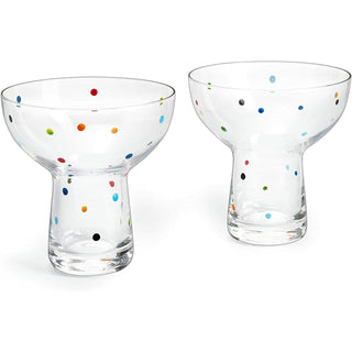 Polka Dot Margarita Glasses Set Of 2 Elegant Cocktail Glasses Ideal For Serving Frozen Margaritas Ma