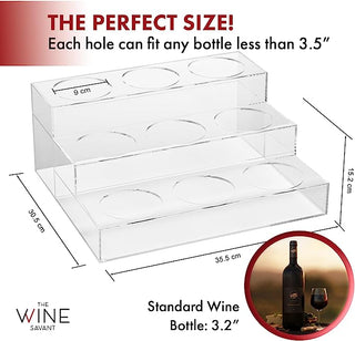 Acrylic Bottle Holder Coffee Syrup Rack Display Case 3 Tiered 9 Bottle Wine Bar Bottle Rack Clear Sh