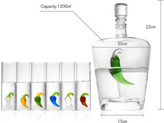 Tequila Decanter Set With Agave Decanter And 6 Agave Shot Glasses Perfect For Any Bar Or Tequila Par