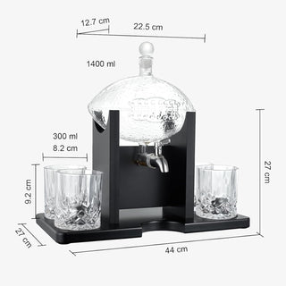 Football Gifts For Men Dad Decanter With Mahogany Holder Field Goal Holder 4 Glasses
