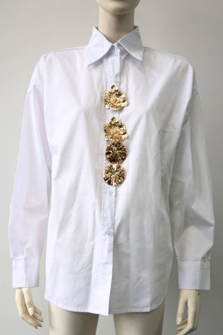 Embellished Button-Down Shirt