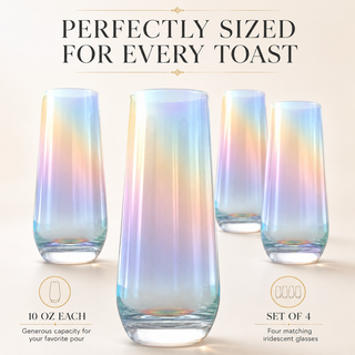 Iridescent Luster Pearl Radiance Set Premium Barware Gift Elegant Drinkware Collection