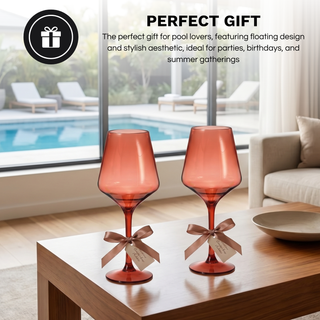 Floating Wine Glasses For Pool Set Of 2 15 Oz Shatterproof Poolside Wine Glasses Tritan Plastic Reus