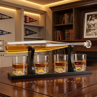 Baseball Bat Whiskey Decanter Premium Barware Gift Elegant Drinkware Collection