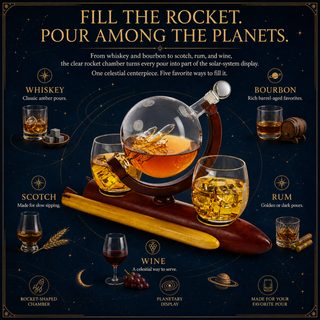 Rocket Whiskey Decanter Set Premium Barware Gift Elegant Drinkware Collection