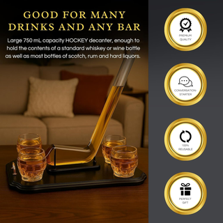 Ice Hockey Whiskey Decanter Premium Barware Gift Elegant Drinkware Collection