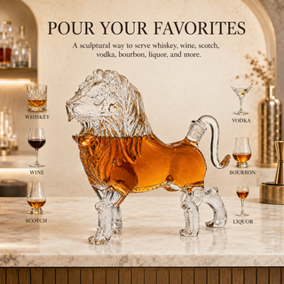 Lion Animal Whiskey And Wine Decanter Premium Barware Gift Elegant Drinkware Collection