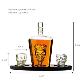 Skull Crown Decanter In Bottle Skull Head With 2 Skull Glasses By 750ML Skull Bottle