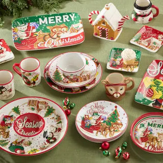 Santa's Retro Christmas Chip and Dip 13.75in