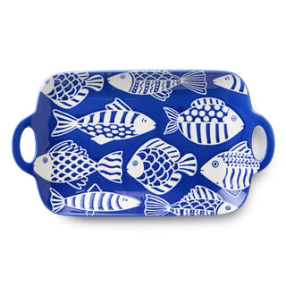 Fish Tale Ceramic Wax Off Rect Tray w/ Handles