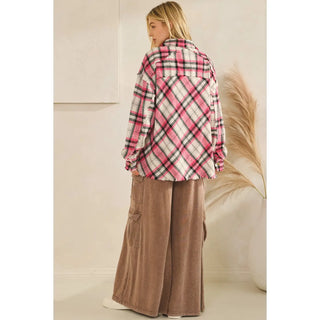 The Bubblegum Edge Plaid Shacket