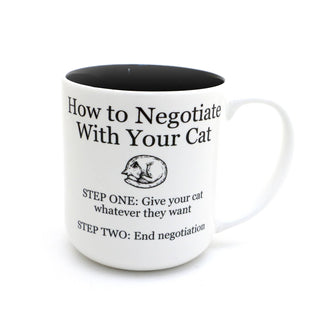 Cat negotiations mug, funny gift for crazy cat lady, cat mom