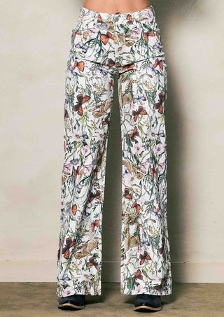 Vintage Bloom Leopard Wide Leg Denim