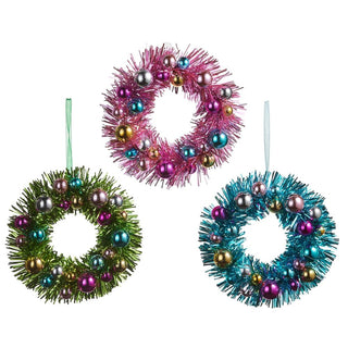 7" Tinsel Wreath Ornament - Boutique Bella Bella
