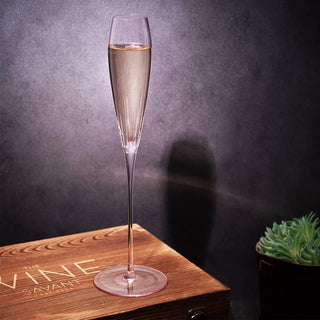 Paris Collection Crystal Pink Flutes Wine Glasses Champagne Prosecco Flute 8 5 Oz Set Of 4 The Wine