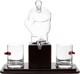 Boxing Glove Whiskey Decanter Set 750ML 13 H X 13 W With 2 10OZ Boxing Glasses By Fo