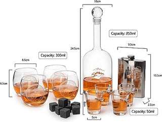 Marine Big Box Wall Decor Murphy With Decanter 4 Whiskey Glasses 4 Shot Glasses Marine Flask Marine