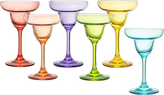 Colorful Margarita Cocktail Glasses Set Of 6 Large 10 25 Oz Premium Barware Gift