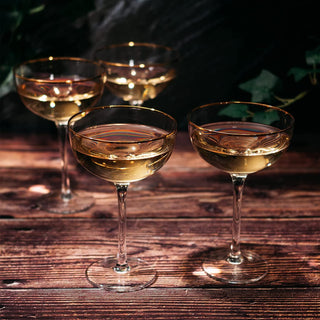 Art Deco Coupe Glasses Set Of 4 12 Oz Classic Cocktail Glassware For Champagne Martini Manhattan Cos