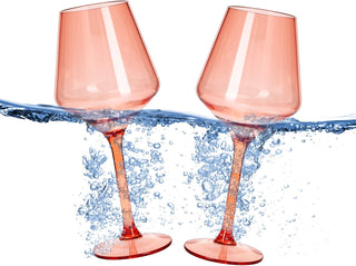 Floating Wine Glasses For Pool Set Of 2 15 Oz Shatterproof Poolside Wine Glasses Tritan Plastic Reus