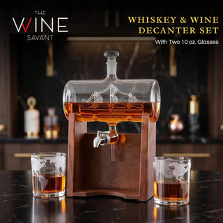 Whiskey Wine Decanter Set 1250ML With 2 Whiskey Glasses Liquor Dispenser For Home Bar Ship Whiskey