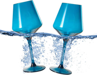 Floating Wine Glasses For Pool Set Of 2 15 Oz Shatterproof Poolside Wine Glasses Tritan Plastic Reus