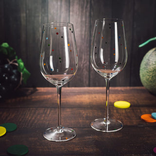 Polka Dot Stemmed Wine Glasses 16 Ounces Set Of 2 10 H By Polka Dot Wine Wedding Gla