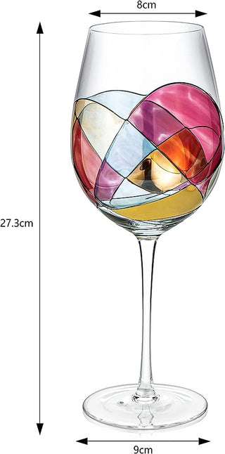 Painted STEMMED wine glass box set - 2 glasses