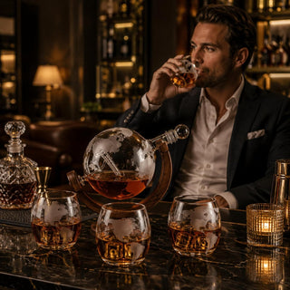 Airplane Globe Whiskey Decanter Premium Barware Gift Elegant Drinkware Collection