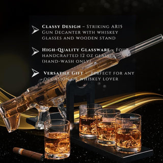 Ar15 Whiskey Decanter Premium Barware Gift Elegant Drinkware Collection
