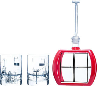 Gondola Wine Whiskey Decanter 34 Oz Two 10 Oz Chairlift Glasses Alaska Gifts Skiier
