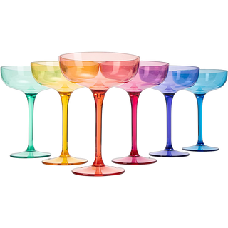 Unbreakable Colored Coupe Margarita Glasses Italian Style Shape 100 Shatterproof Tritan Bpa Free Pla