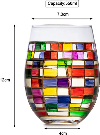 Renaissance Stained Wine Glasses Set Of 2 By Festive Colorful Coffee Cups Stained Wi