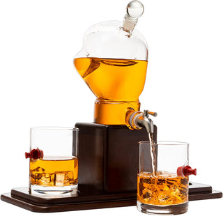 Boxing Glove Whiskey Decanter Set 750ML 13 H X 13 W With 2 10OZ Boxing Glasses By Fo