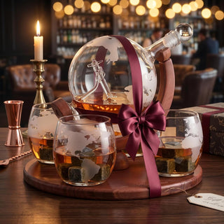 Airplane Globe Whiskey Decanter Premium Barware Gift Elegant Drinkware Collection